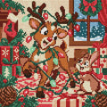 Thumbnail for The Reindeers Tangled Lights, 30x30 cm timanttimaalaus – lopullisen kuvion esikatselu
