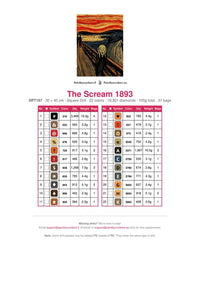 Thumbnail for The Scream 1893 timanttimaalauksen värikartta – 22 DMC-väriä