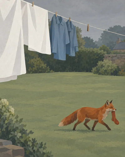 The Sock Thief, 40x50 cm timanttimaalaus – alkuperäinen kuva, josta kuvio on tehty