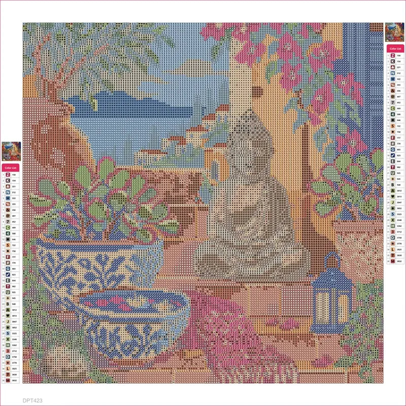 The Terracotta Meditation Steps timanttimaalauksen liimapintainen canvas 40x40cm