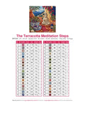 Thumbnail for The Terracotta Meditation Steps timanttimaalauksen värikartta – 36 DMC-väriä