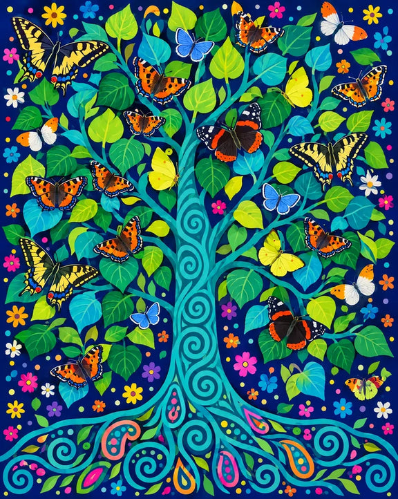 The Tree of Many Wings, 40x50 cm timanttimaalaus – alkuperäinen kuva, josta kuvio on tehty