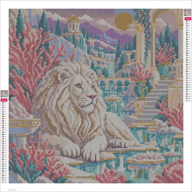 The White Lion Salt Garden timanttimaalauksen liimapintainen canvas 50x50cm