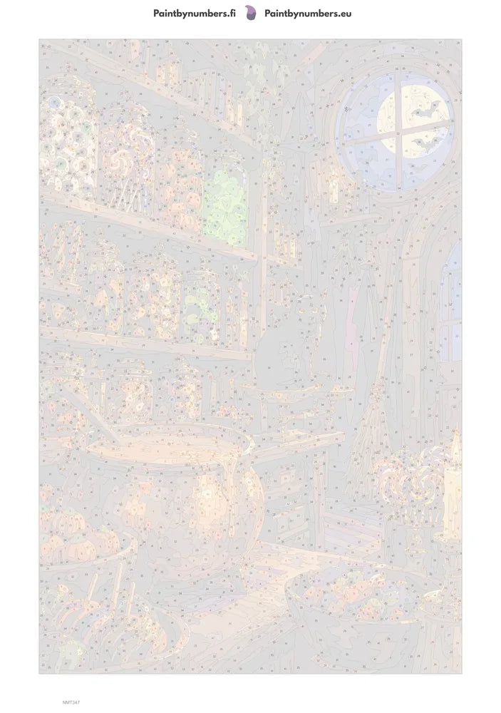 Numeromaalaus: Numeroitu kangas - The Witch's Sweet Shop 40x60cm