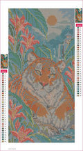 Thumbnail for Tiger among the Ginger Lilies timanttimaalauksen liimapintainen canvas 20x40cm