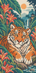 Thumbnail for Tiger among the Ginger Lilies, 20x40 cm timanttimaalaus – lopullisen kuvion esikatselu