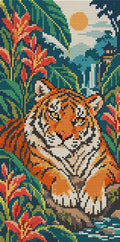 Thumbnail for Tiger among the Ginger Lilies, 20x40 cm timanttimaalaus – koko kuvion esikatselu ilman lähikuvaa