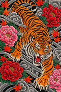 Thumbnail for Tiger and Peony Tattoo, 40x60 cm timanttimaalaus – alkuperäinen kuva, josta kuvio on tehty