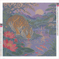 Thumbnail for Tiger beside the Crimson Pool timanttimaalauksen liimapintainen canvas 50x50cm