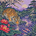 Thumbnail for Tiger beside the Crimson Pool, 50x50 cm timanttimaalaus – koko kuvion esikatselu ilman lähikuvaa