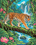 Thumbnail for Tiger Crossing the Lotus Stream, 40x50 cm timanttimaalaus – lopullisen kuvion esikatselu