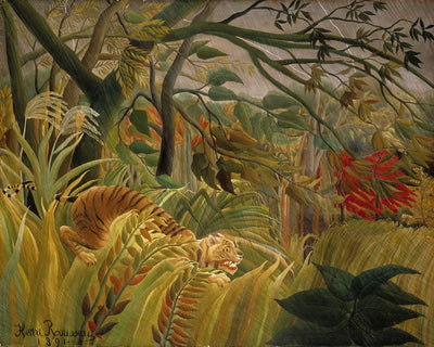 Tiger in a Tropical Storm by Henri Rousseau, 50x40 cm timanttimaalaus – alkuperäinen kuva, josta kuvio on tehty