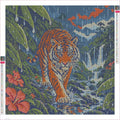 Thumbnail for Tiger in the Monsoon Clearing timanttimaalauksen liimapintainen canvas 50x50cm