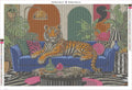 Thumbnail for Tiger on Sofa timanttimaalauksen liimapintainen canvas 75x50cm