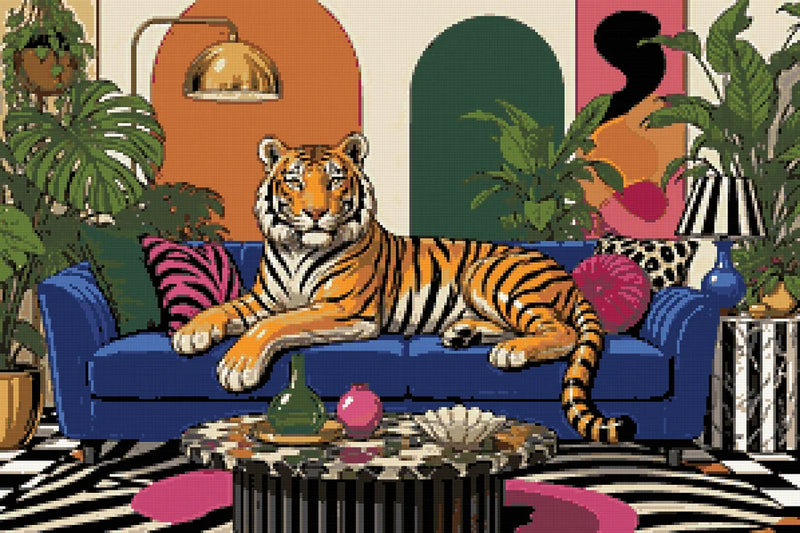 Timanttikuvio - Tiger on Sofa