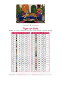 Thumbnail for Tiger on Sofa timanttimaalauksen värikartta – 40 DMC-väriä