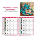 Thumbnail for Tiny Dragon Guarding a Coffee Cup timanttimaalauksen värikartta – 20 DMC-väriä