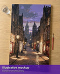 Thumbnail for Valmiin numeromaalauksen havainnekuva - Cobblestone Street at Dusk 40x70cm