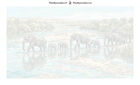 Thumbnail for Numeroitu kangas - Elephants Crossing River 70x40cm