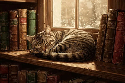 Timanttimaalaus Library Cat