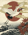 Thumbnail for Timanttimaalaus majesteettisesta kurjesta auringonlaskussa.