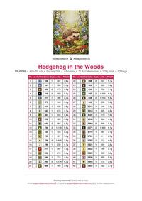 Thumbnail for Hedgehog in the Woods timanttimaalauksen värikartta – 42 DMC-väriä