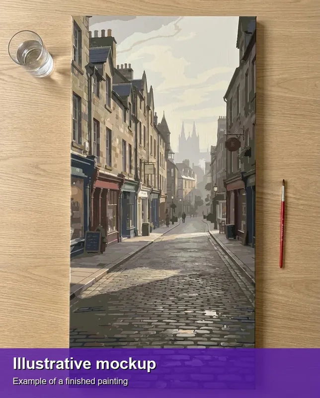 Valmiin numeromaalauksen havainnekuva - Historic Street View 40x80cm