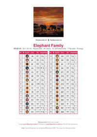 Thumbnail for Elephant Family timanttimaalauksen värikartta – 30 DMC-väriä