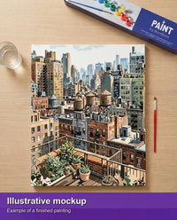 Thumbnail for Valmiin numeromaalauksen havainnekuva - City Rooftops and Water Towers 40x50cm