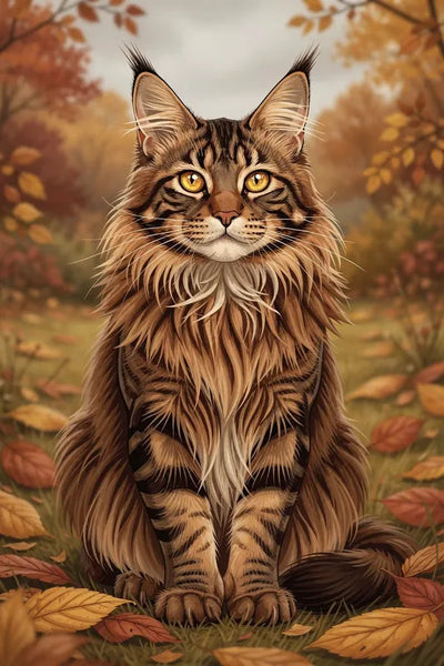 Timanttimaalaus Autumn Maine Coon