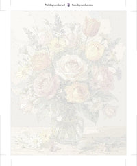 Thumbnail for Paint by numbers canvas - Roses and Tulips Bouquet