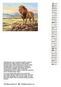 Thumbnail for Paint by numbers color chart - Lion on Rocky Hill - väriluettelo ja ohjeet