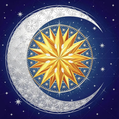 Timanttimaalaus Moon and Star