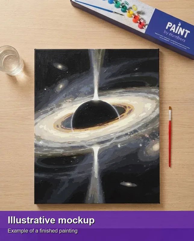 Valmiin numeromaalauksen havainnekuva - Black Hole Accretion Disk 40x50cm