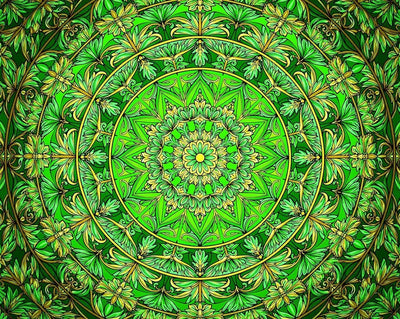 Vihreä mandala kuvio