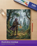 Thumbnail for Valmiin numeromaalauksen havainnekuva - Hooded Traveler in Forest 40x50cm