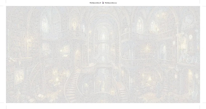 Paint by numbers canvas - Multi-level Library Interior