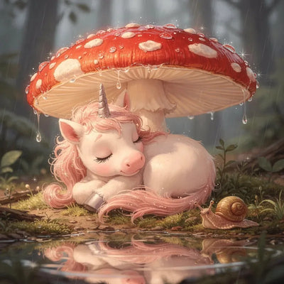 Timanttimaalaus Unicorn Under Toadstool