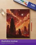 Thumbnail for Valmiin numeromaalauksen havainnekuva - Red Rock Landscape Night 40x50cm