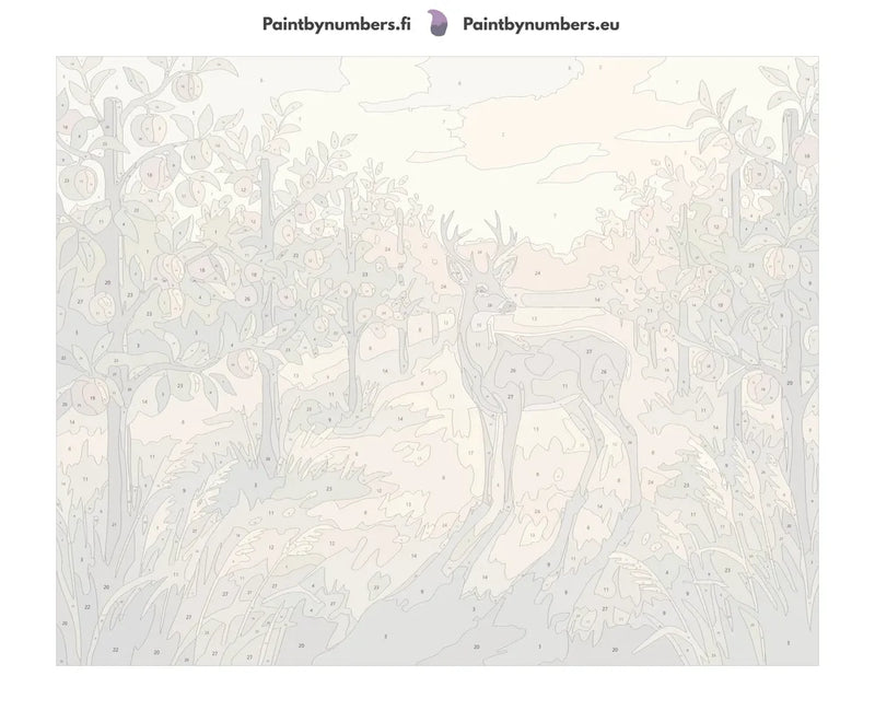 Paint by numbers canvas - Deer in Orchard
