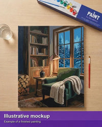 Thumbnail for Valmiin numeromaalauksen havainnekuva - Armchair by Winter Window 40x50cm