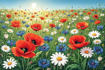 Timanttimaalaus Field of Poppies