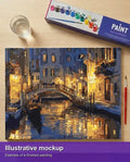 Thumbnail for Valmiin numeromaalauksen havainnekuva - Venetian Canal Lights 50x40cm