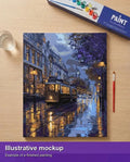 Thumbnail for Valmiin numeromaalauksen havainnekuva - City Night Tram 40x50cm