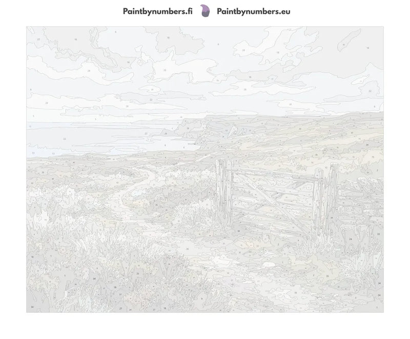 Paint by numbers canvas - Coastal Path and Wooden Gate