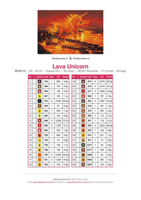 Thumbnail for Lava Unicorn timanttimaalauksen värikartta – 36 DMC-väriä