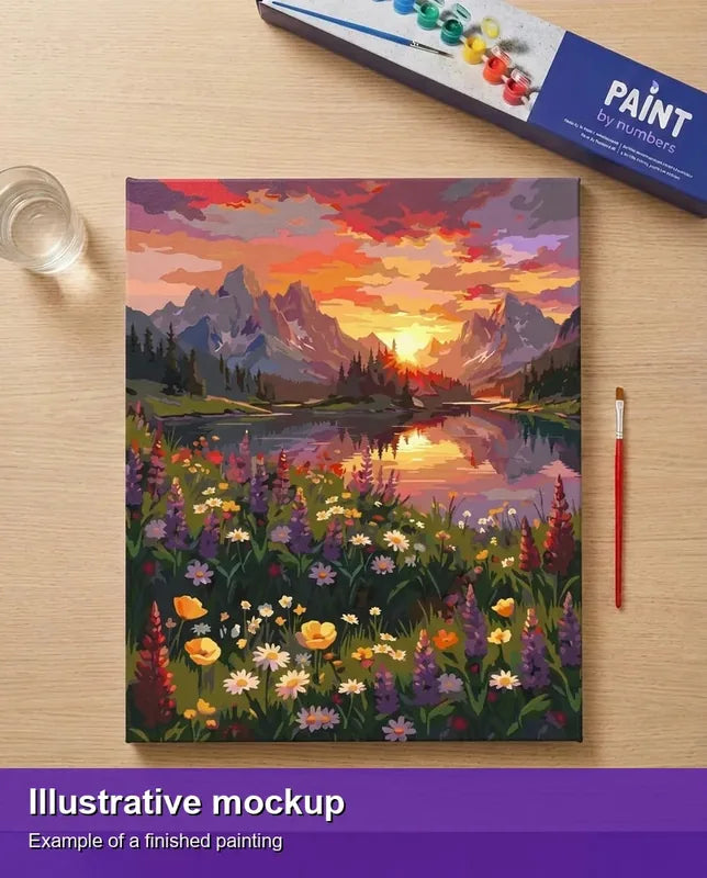 Valmiin numeromaalauksen havainnekuva - Alpine Glow 40x50cm