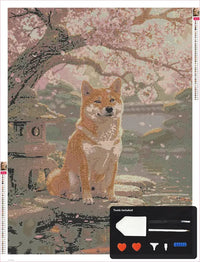 Thumbnail for Shiba Inu by Pond timanttimaalauksen kangas 60x80cm mukana tulevilla tyokaluilla - timanttikyna, vaha, lajittelutarjotin ja pinsetit