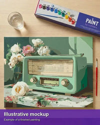 Thumbnail for Valmiin numeromaalauksen havainnekuva - Vintage Radio 50x40cm