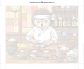Thumbnail for Paint by numbers canvas - Hedgehog Sushi Chef
